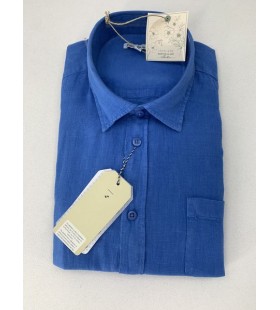 chemise lin bleu imperial